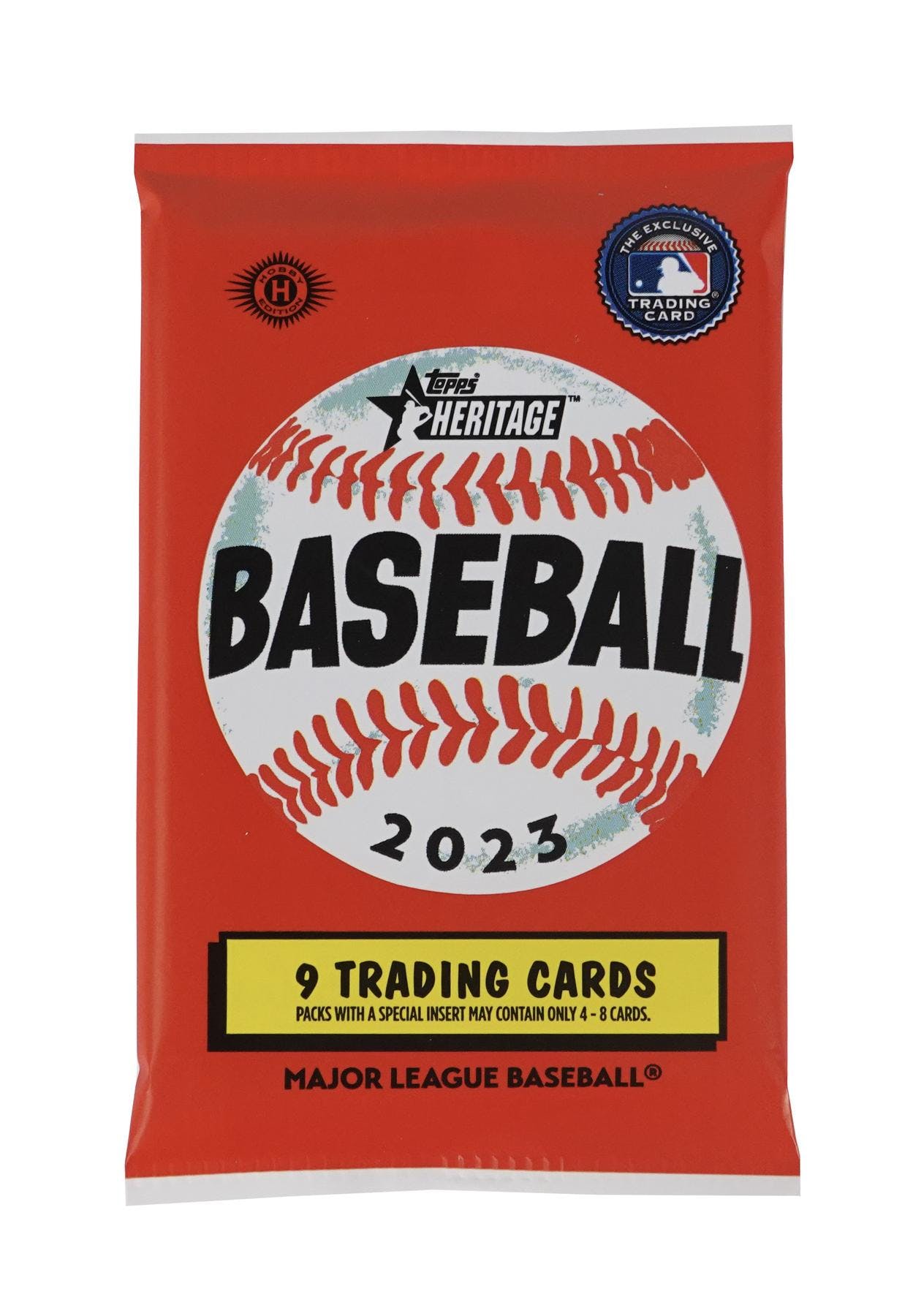 2023 Topps Heritage Baseball Hobby Pack or Pack Lots (9 Cards/Pack) - One Pack - MLB Hobby Box