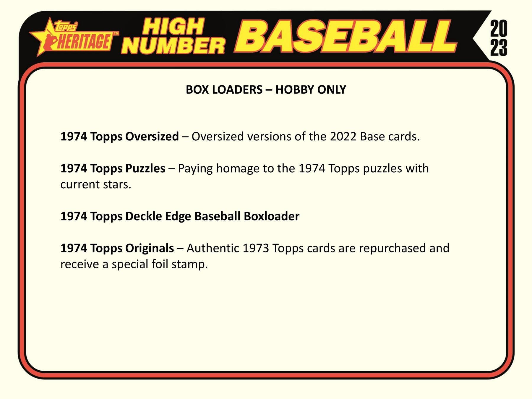 2023 Topps Heritage High Number Baseball Hobby Box (24 Packs) - MLB Hobby Box