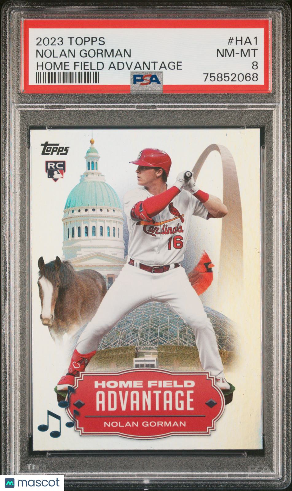 2023 Topps Home Field Advantage Nolan Gorman Rookie #HA1 PSA 8 Graded Sports Cards