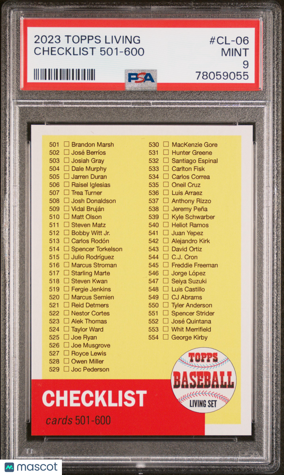 2023 Topps Living Checklist 501-600 #CL-06 PSA 9 MINT - Graded Sports Cards