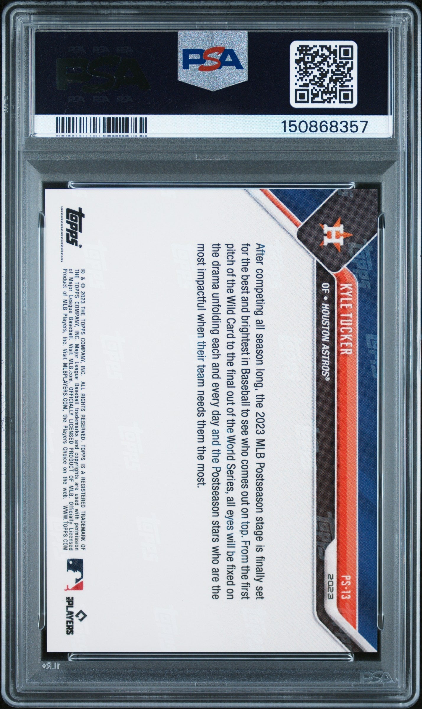 2023 Topps Now MLB Stars Of The Postseason Kyle Tucker Purple 10/25 #PS13 PSA 9 - Graded Sports Cards