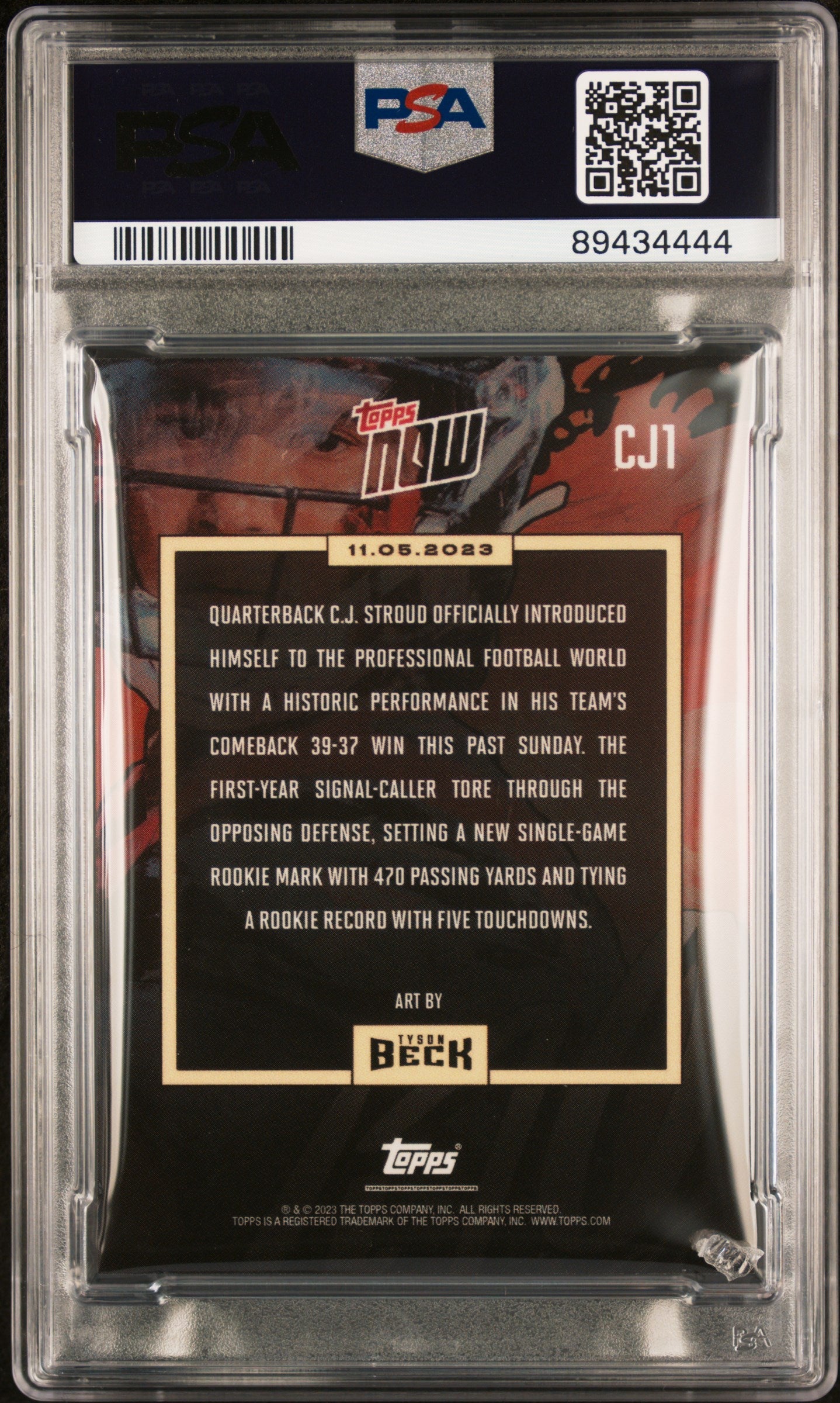 2023 Topps Now X Tyson Beck X C.J. Stroud C. J. Stroud #CJ1 PSA 10 - Graded Sports Cards
