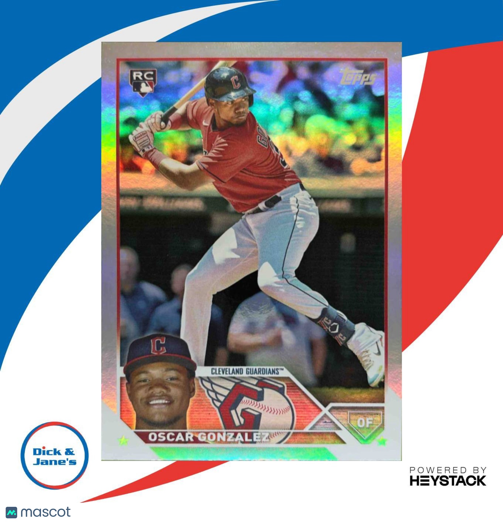2023 Topps Oscar Gonzalez Rainbow Foil #119 RC Cleveland Guardians - Sports Cards