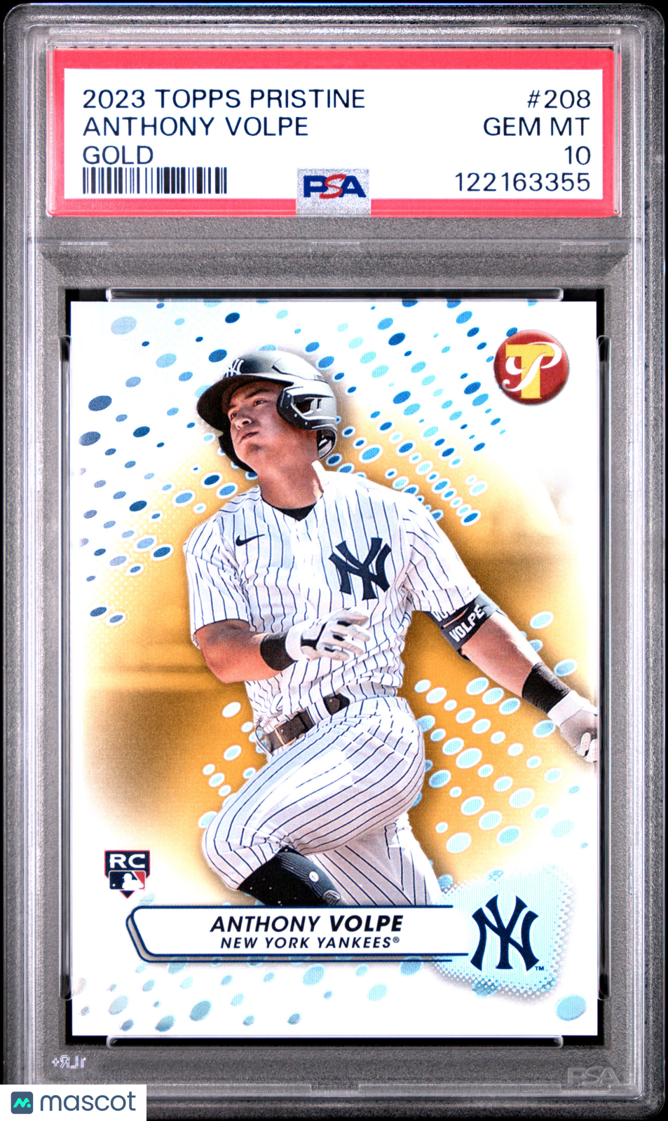 2023 Topps Pristine Anthony Volpe Gold #208 PSA 10 /50 - Graded Sports Cards