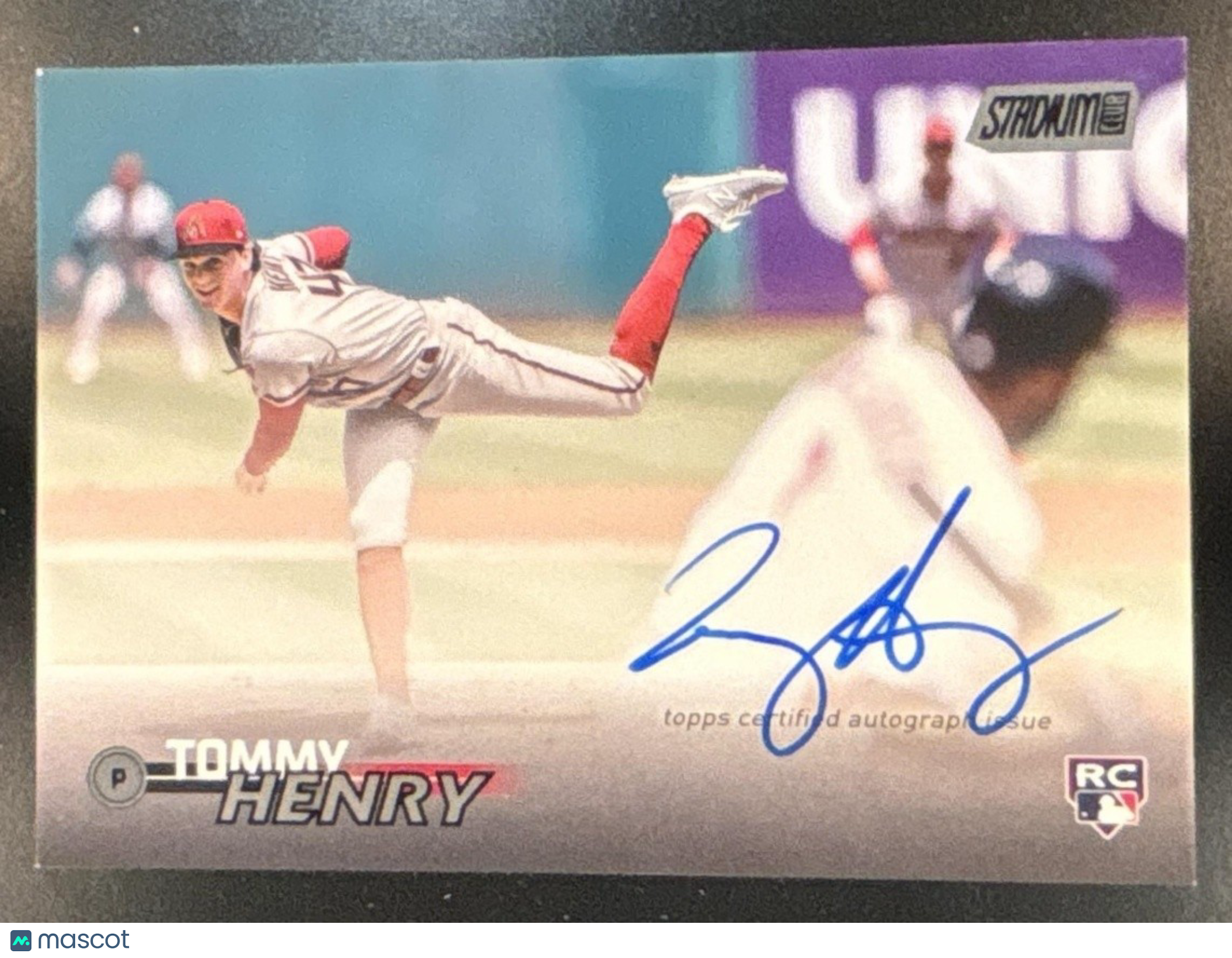 2023 Topps Stadium Club Tommy Henry Auto Black /25 RC Arizona Diamondbacks - Sports Cards