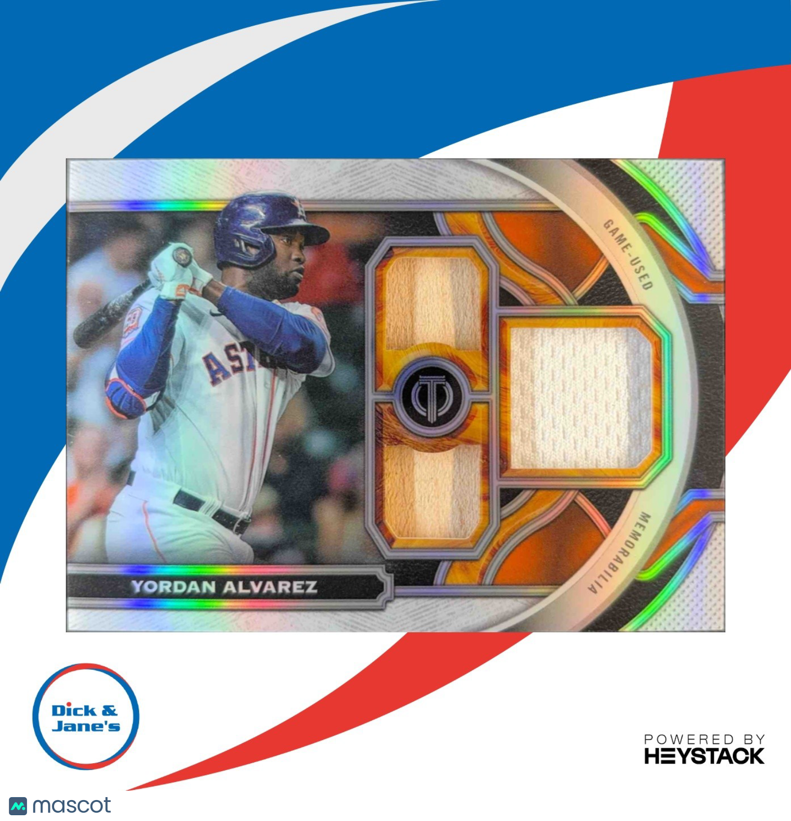2023 Topps Tribute Yordan Alvarez Stamp of Approval Triple Relics 140/199 Astros - Sports Cards