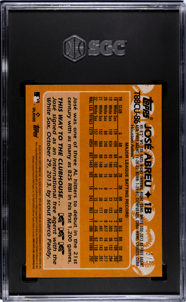 2023 Topps Update Jose Abreu Red Refractor /5 #T88CU-86 SGC 10 Baseball - Graded Sports Cards