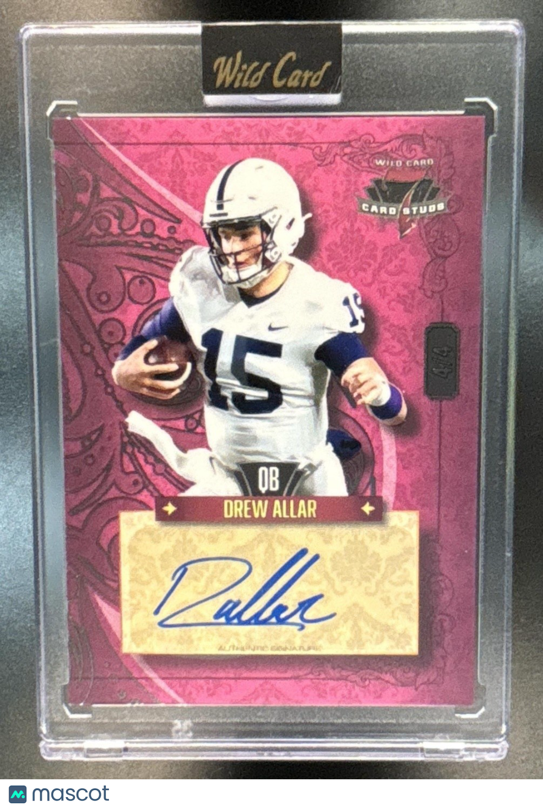 2023 Wild Card 7 Studs Drew Allar Pink Auto /4 #7CSL-A Auto New York Jets - Sports Cards