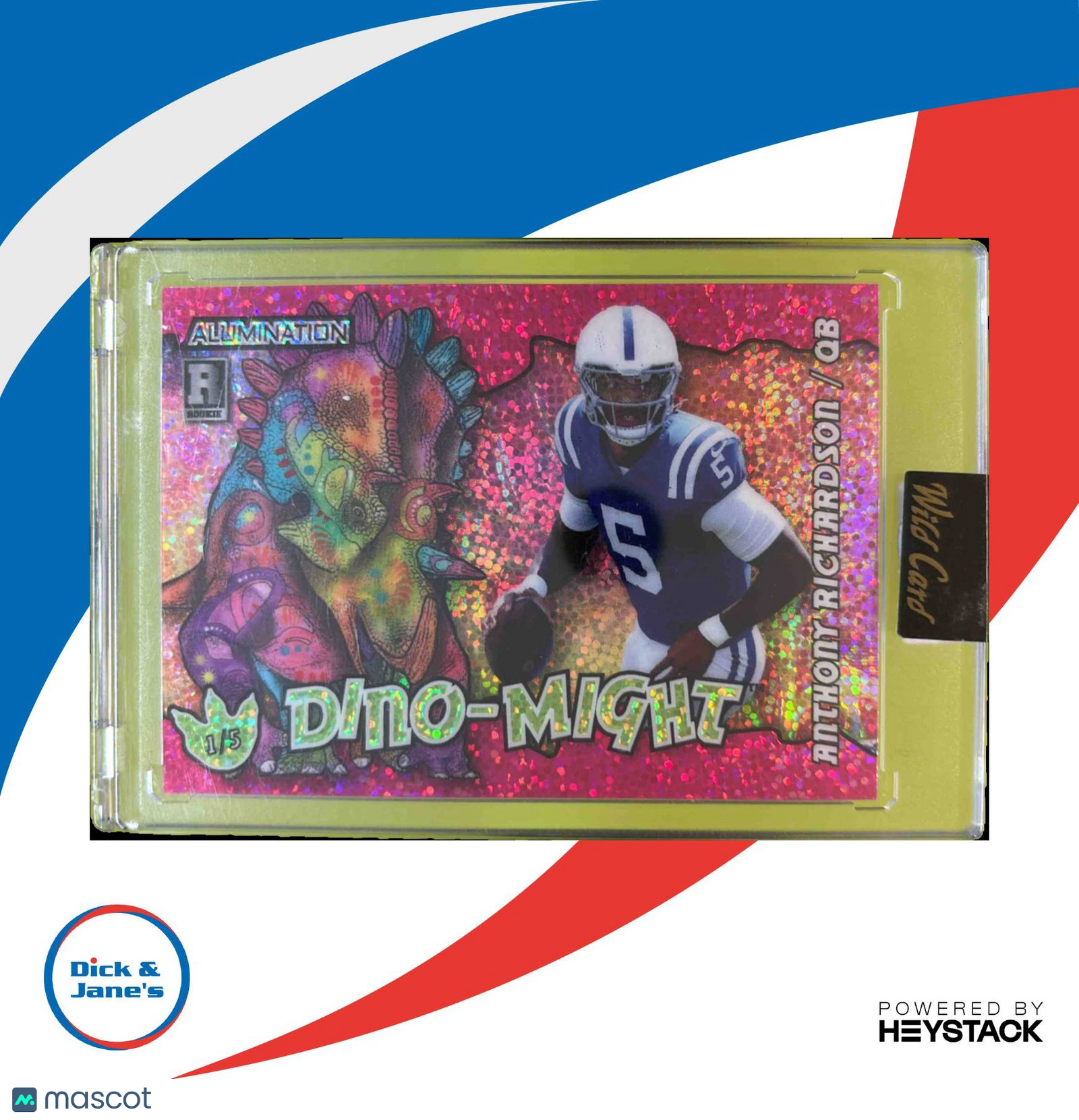 2023 Wild Card Alumination DinoMight Anthony Richardson Pink Stegasaurus 1/5 - Sports Cards