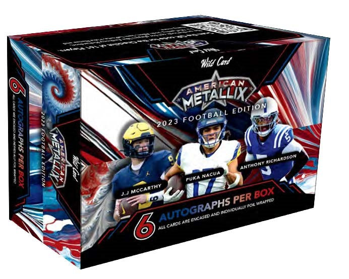 2023 Wild Card American Football Metallix SEALED HOBBY BOX (6 Autos) (Stroud RC AU?) Football Box