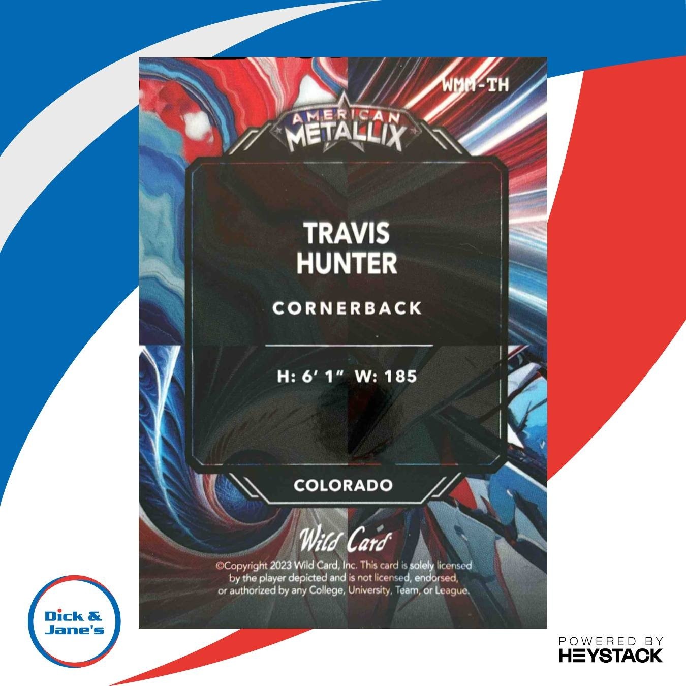 2023 Wild Card American Metallix Travis Hunter Wild Marble Red /10 Buffaloes - Sports Cards