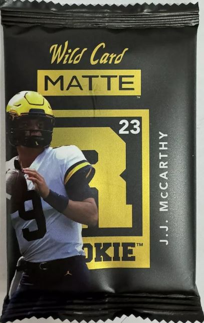 2023 Wild Card Matte Guaranteed Encased Rookie Card J.J. McCarthy RC - Football Box