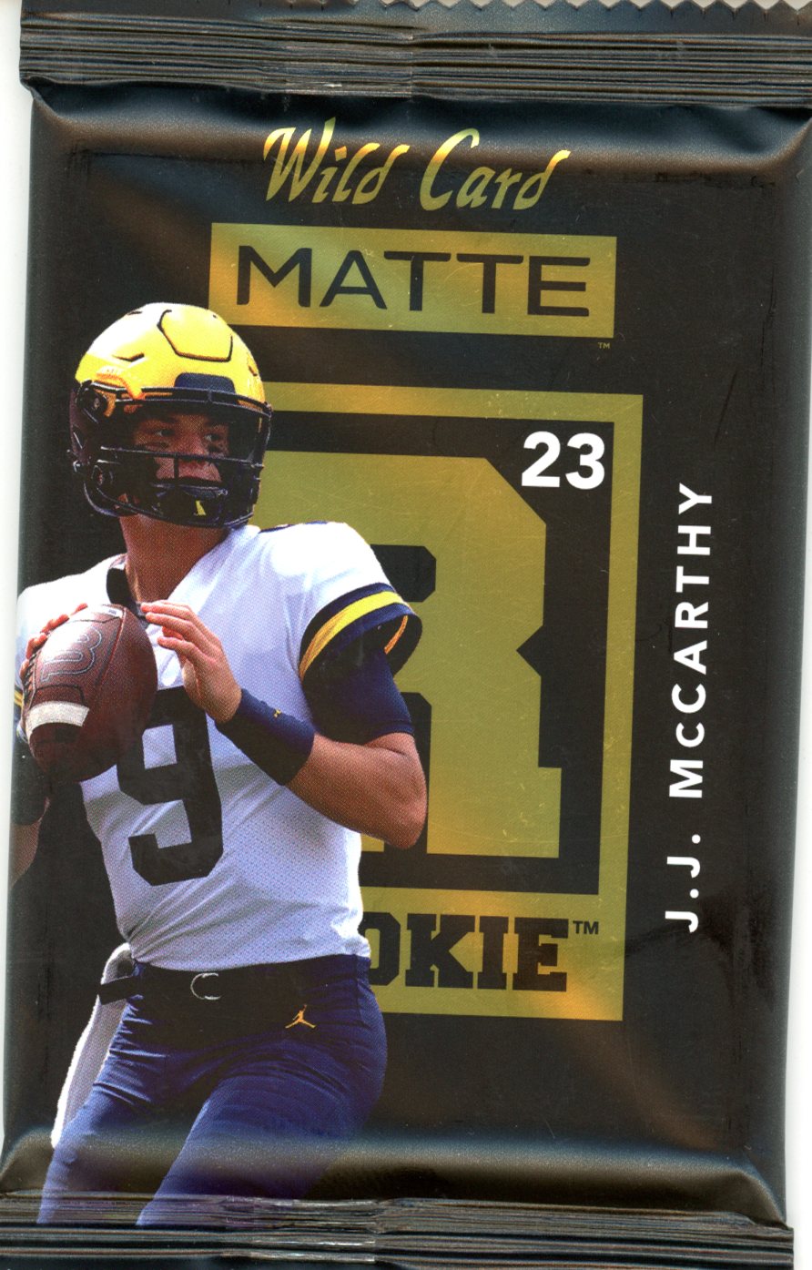 2023 Wild Card Matte Guaranteed Encased Rookie Card J.J. McCarthy RC - Football Box
