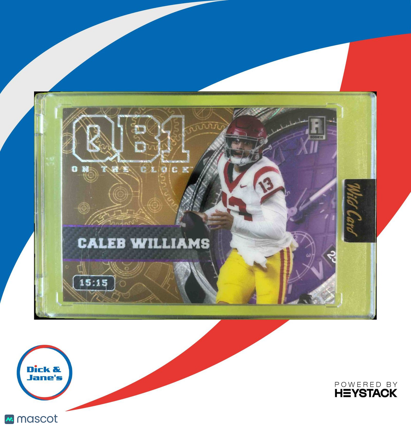 2023 Wild Card QB1 On the Clock Exclusive Caleb Williams Gold Purple 15/15 CW2 - Sports Cards