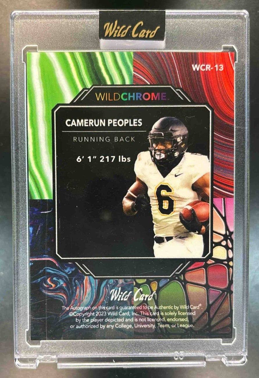 2023 Wild Card Wildchrome Draft Camerun Peoples Auto /10 #WCR-13 RC Auto - Sports Cards