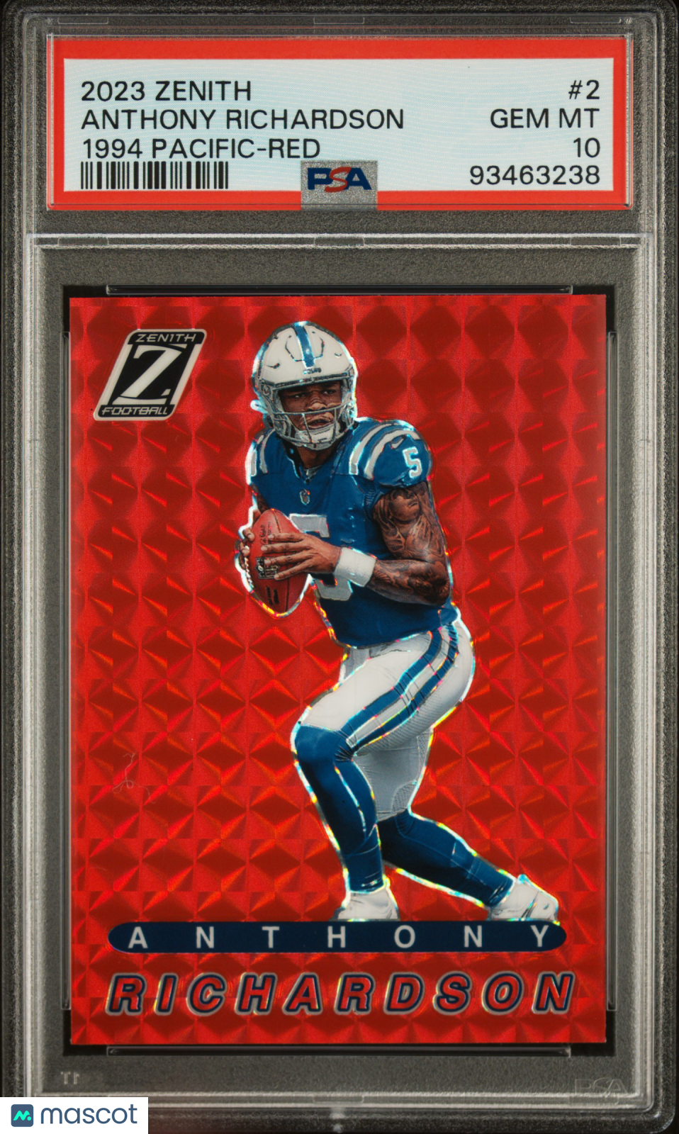 2023 Zenith 1994 Pacific Anthony Richardson Red Rookie #2 PSA 10 Indianapolis - Graded Sports Cards
