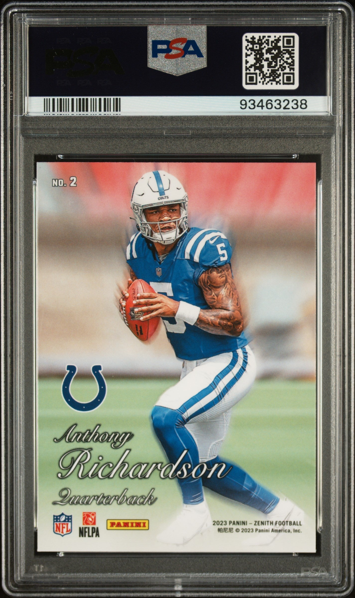 2023 Zenith 1994 Pacific Anthony Richardson Red Rookie #2 PSA 10 Indianapolis - Graded Sports Cards