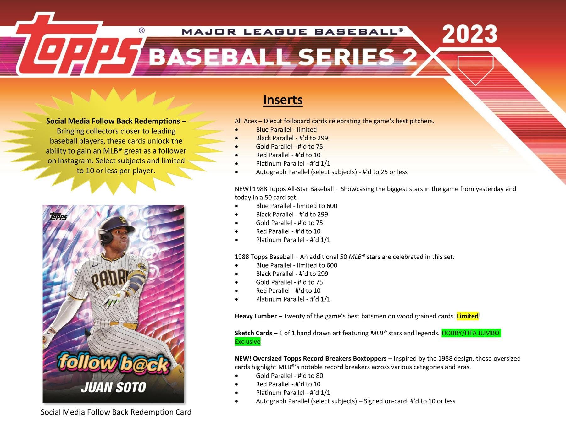 2023 Topps Series 2 Baseball Hobby Pack Lot / Lots
