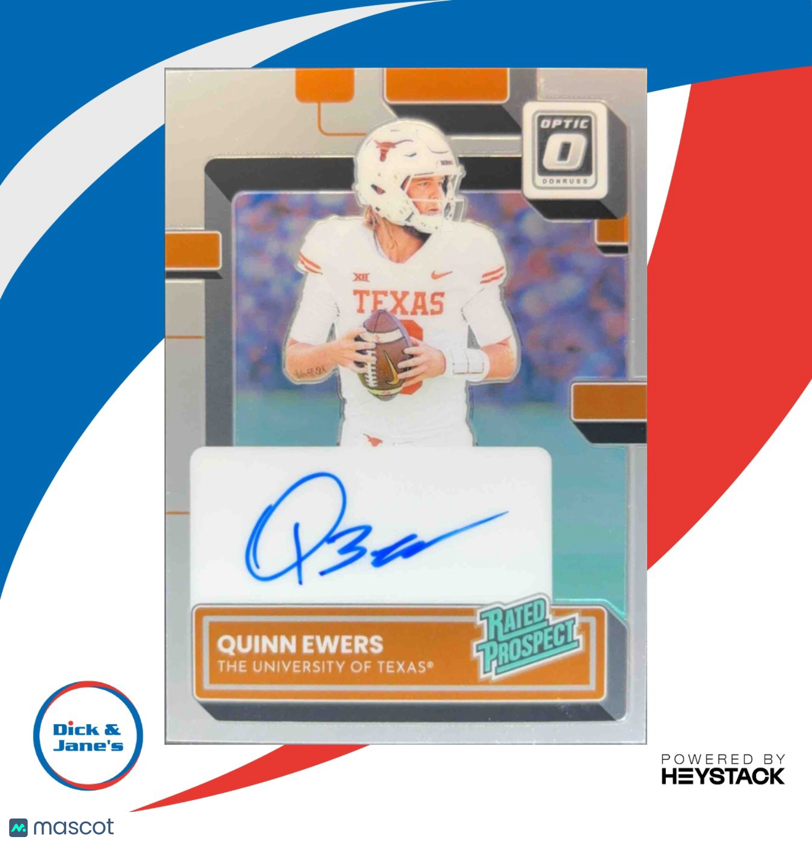 2023Chronicles Draft Picks Donruss Optic Rated Prospect Autographs Quinn Ewers - Sports Cards