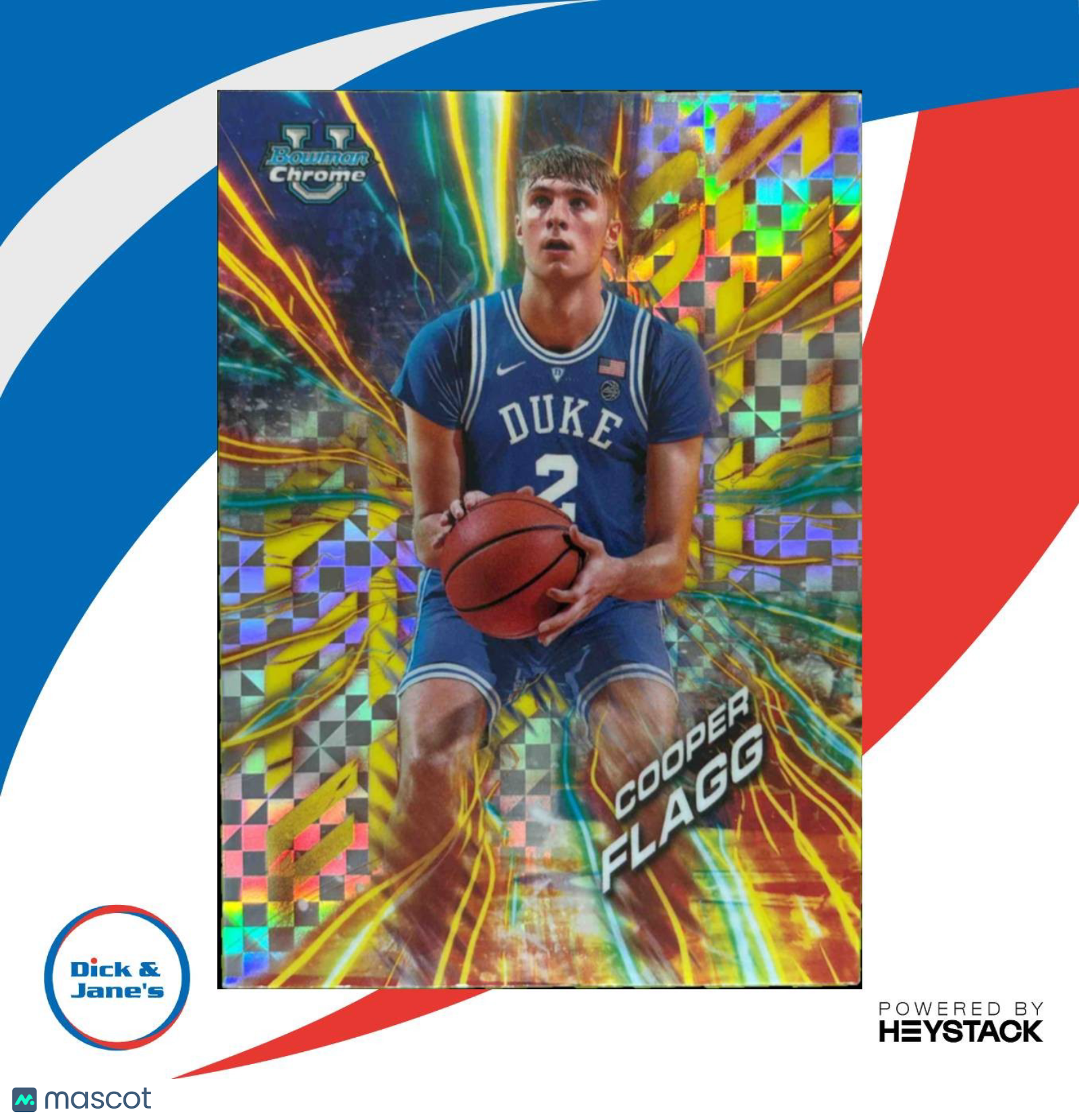 2024 25 Bowman University Chrome Cooper Flagg Flash X Fractor FL 1 Duke / Dallas Sports Cards