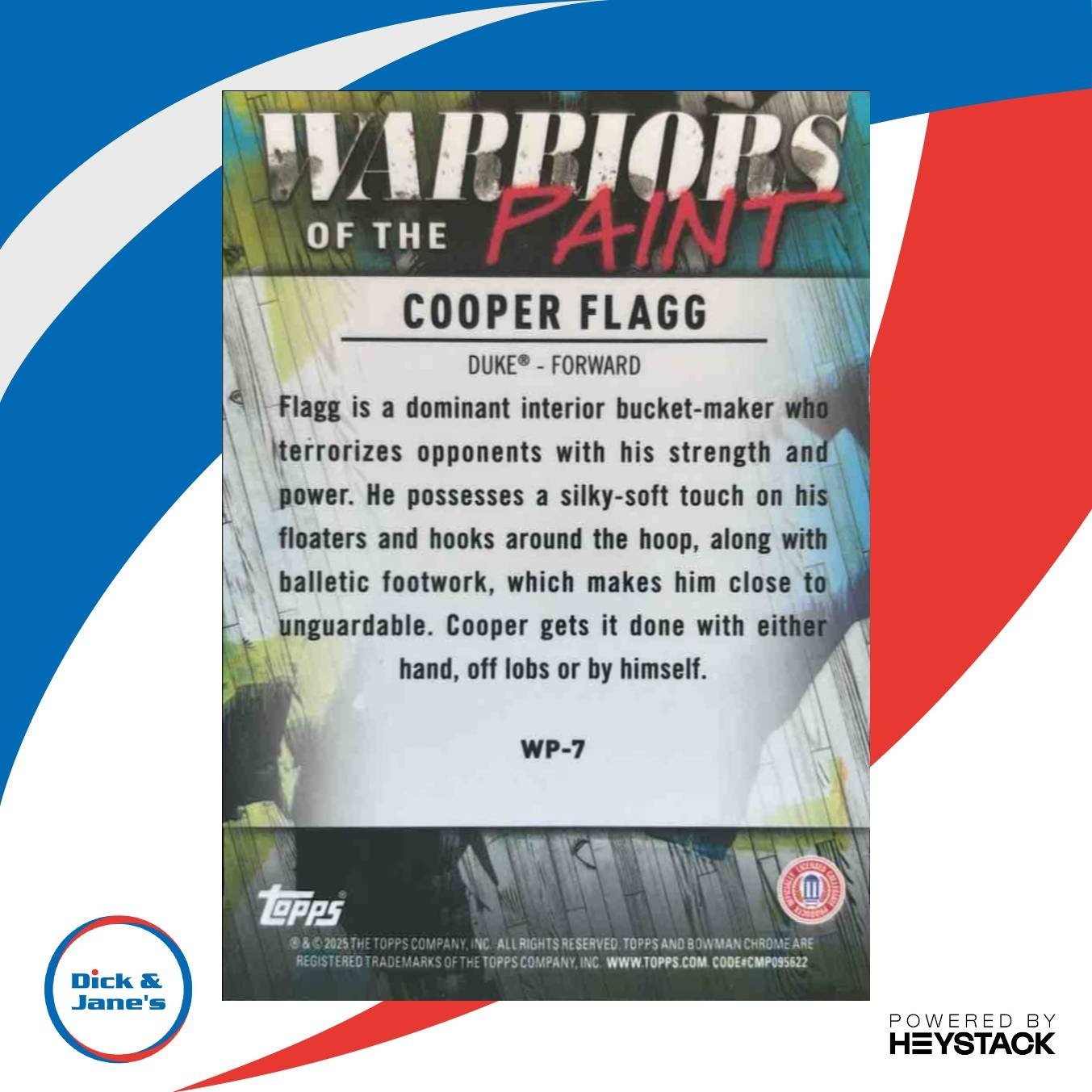 2024-25 Bowman University Chrome Cooper Flagg Warriors of the Paint Blue Devils - Sports Cards