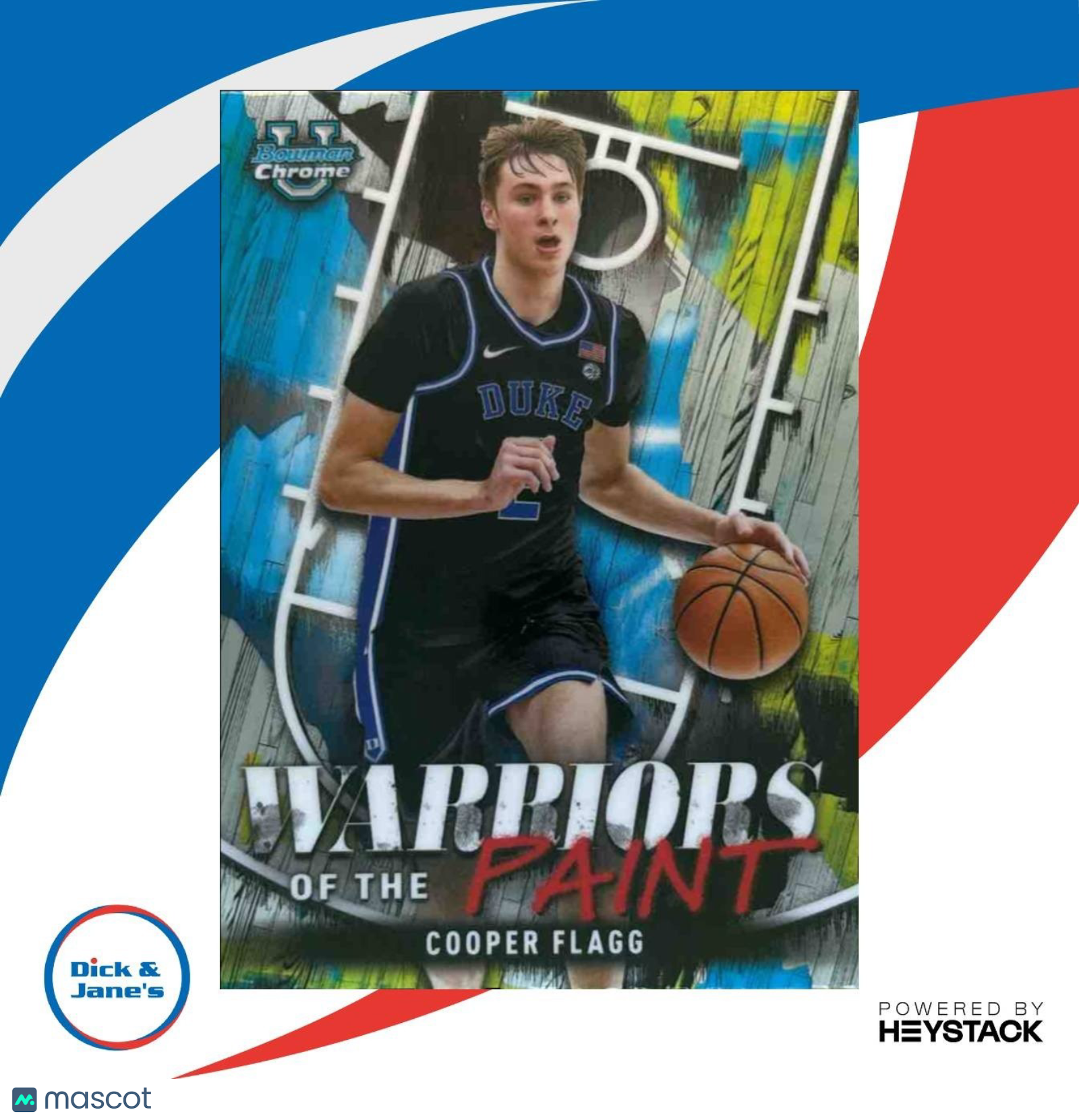 2024-25 Bowman University Chrome Cooper Flagg Warriors of the Paint Blue Devils - Sports Cards