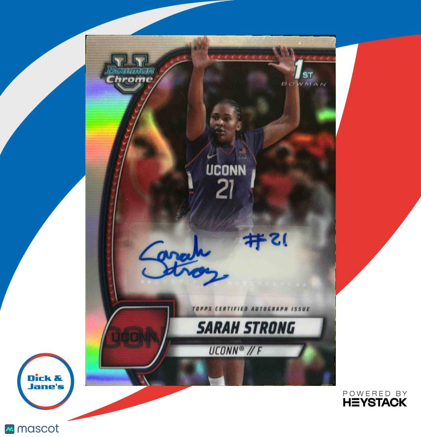 2024 25 Bowman University Chrome Sarah Strong Prospect Auto Refractor #62 DJ2 Sports Cards