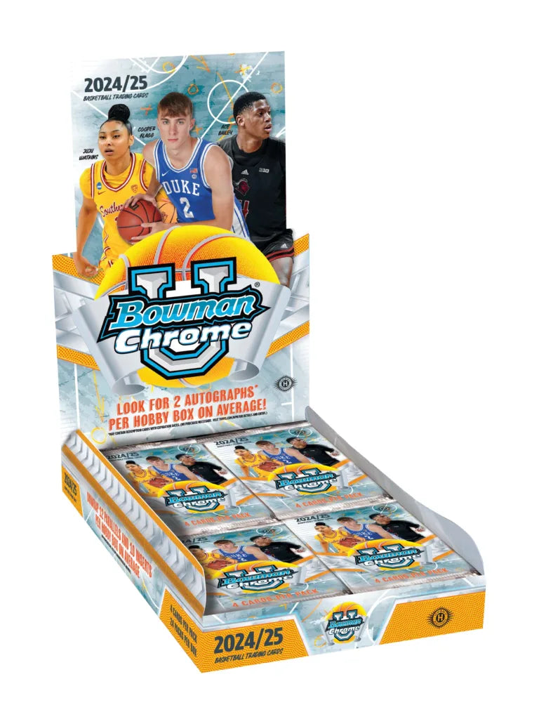 2024/25 Bowman University Chrome U Basketball Hobby Box (2 Autos) Cooper Flagg / Ace Bailey April 3rd - NBA Hobby Box