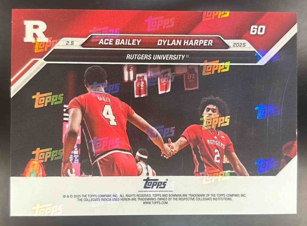 2024-25 Bowman University Now Ace Bailey Dylan Harper Blue /49 #60 - Sports Cards
