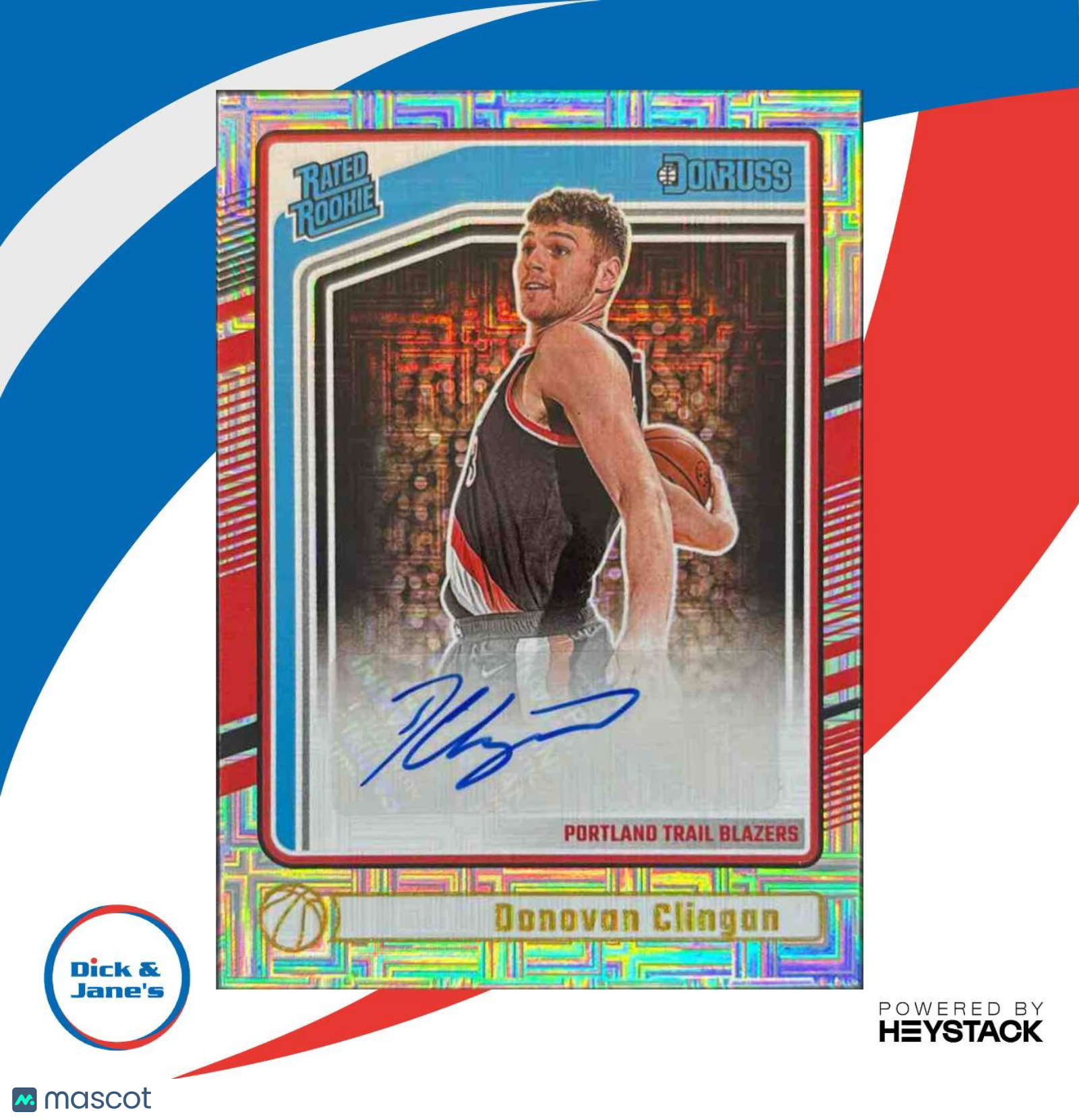 2024-25 Donruss Donovan Clingan Rated Rookie Signatures Choice #253 Trail Blazer - Sports Cards
