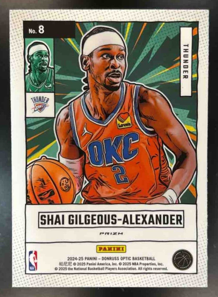 2024-25 Donruss Optic Shai Gilgeous-Alexander Net Marvels Holo #8 Thunder - Sports Cards