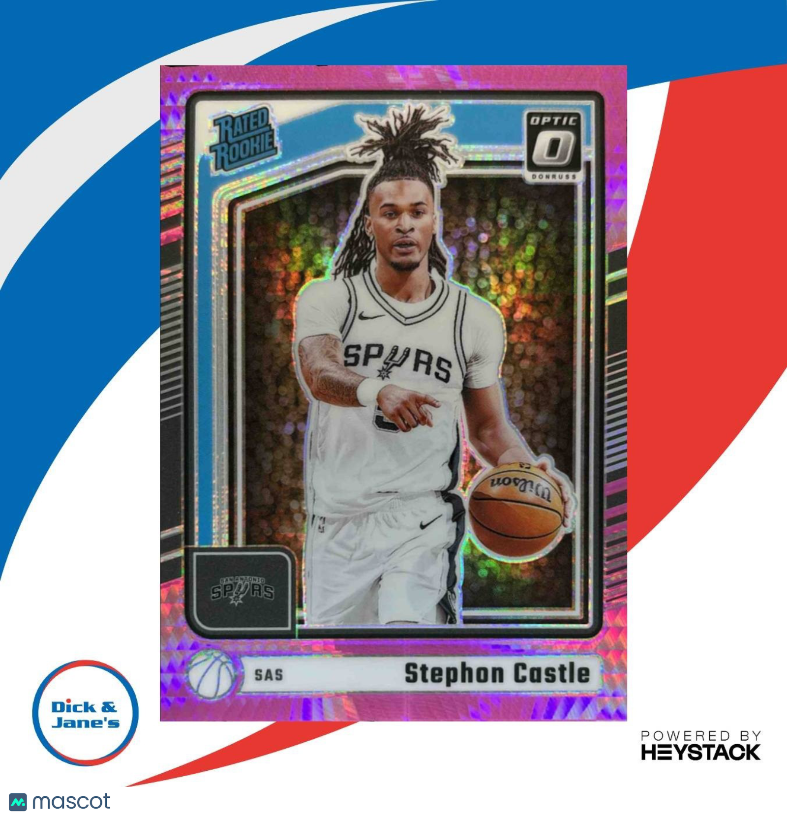 2024-25 Donruss Optic Stephon Castle Rated Rookie Hyper Pink #254 RC Spurs - Sports Cards