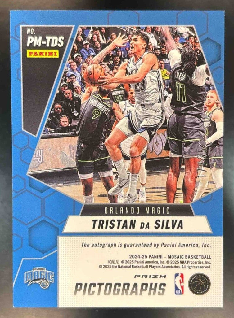 2024-25 i Mosaic Tristan da Silva Mosaic Pictographs White /25 RC Auto Magic - Sports Cards