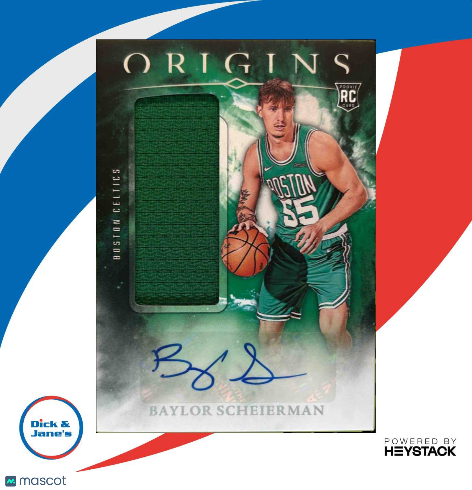 2024 25 Origins Baylor Scheierman Rookie Jersey Auto #BSC MEM RC Boston Celtics Sports Cards