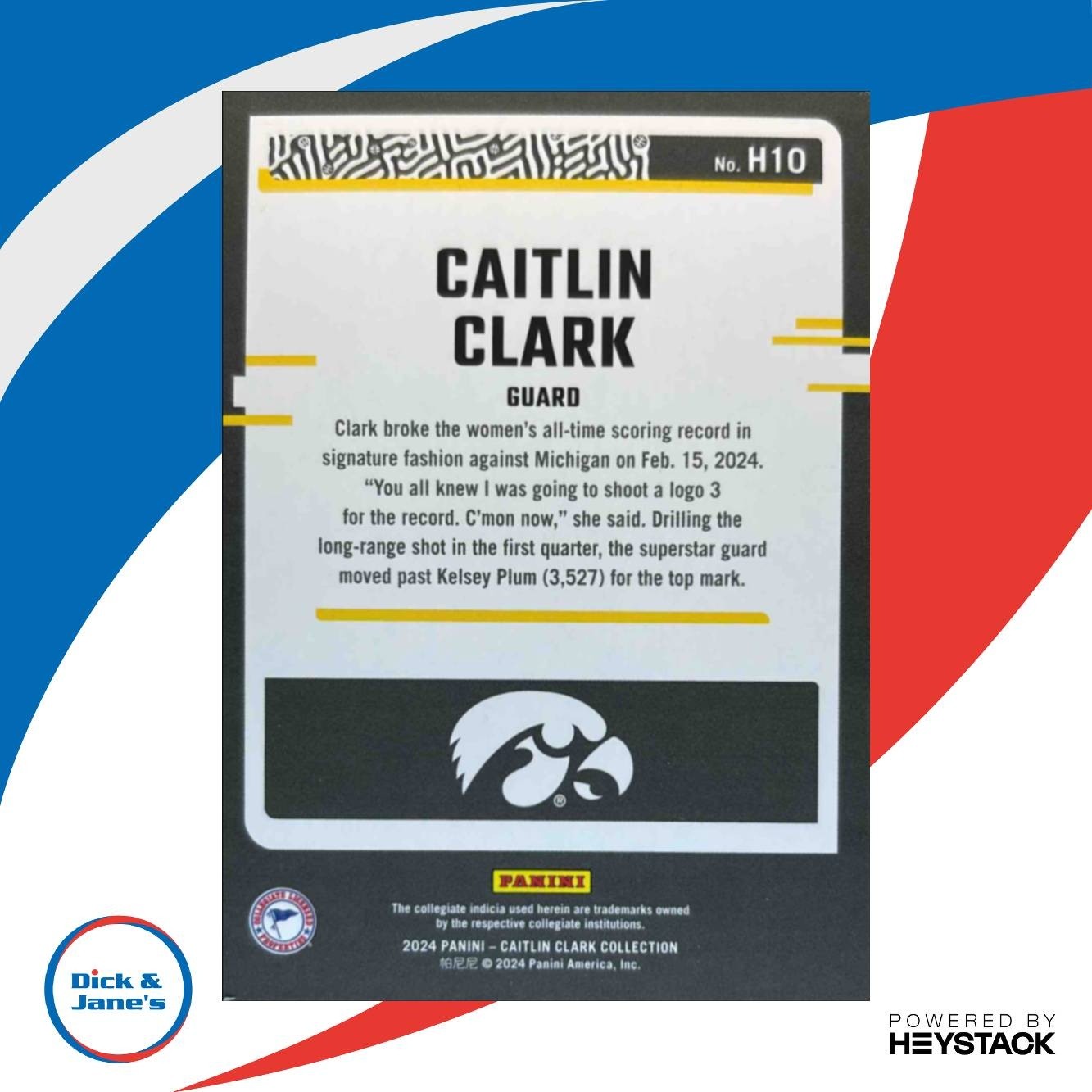 2024-25 Panini Caitlin Clark Collection Highlights #H10 RC Iowa Hawkeyes - Sports Cards