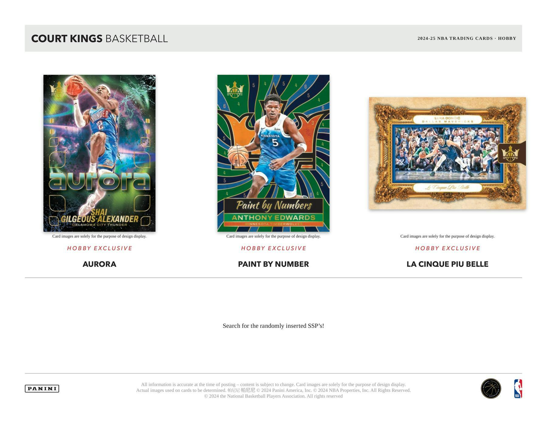 2024/25 Panini Court Kings Basketball Hobby Box (1 Autos and Mem) - NBA Hobby Box