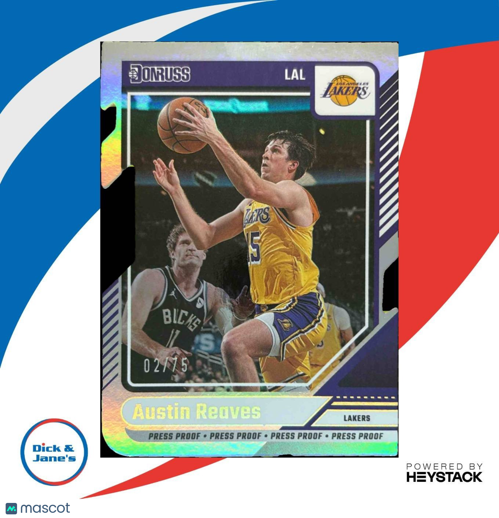 2024-25 Panini Donruss Austin Reaves Silver Press Proof Die-Cut 2/75 #163 Lakers - Sports Cards