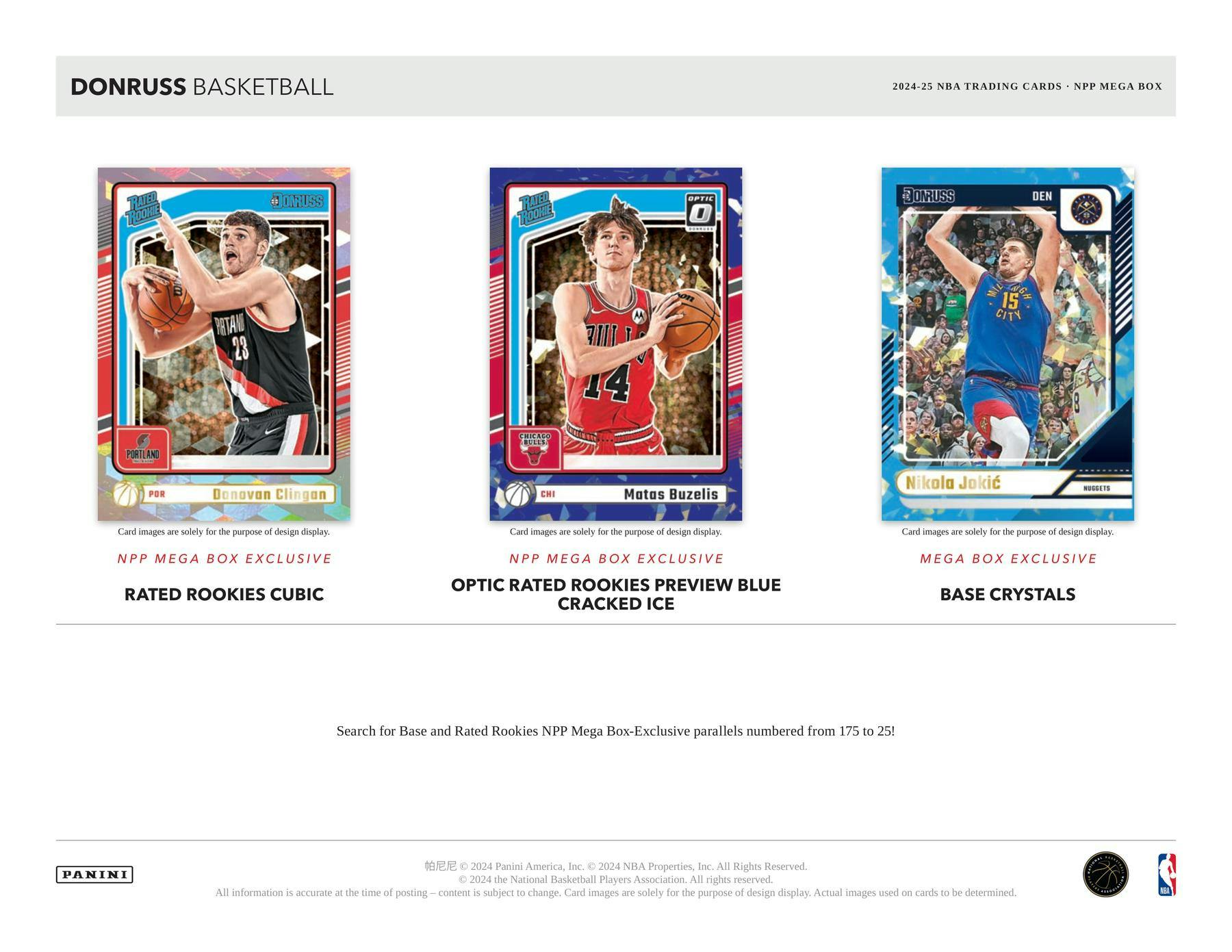 2024/25 Panini Donruss Basketball Mega Box (20 Inserts/Parallels) Blue Cracked Ice - NBA Mega Box