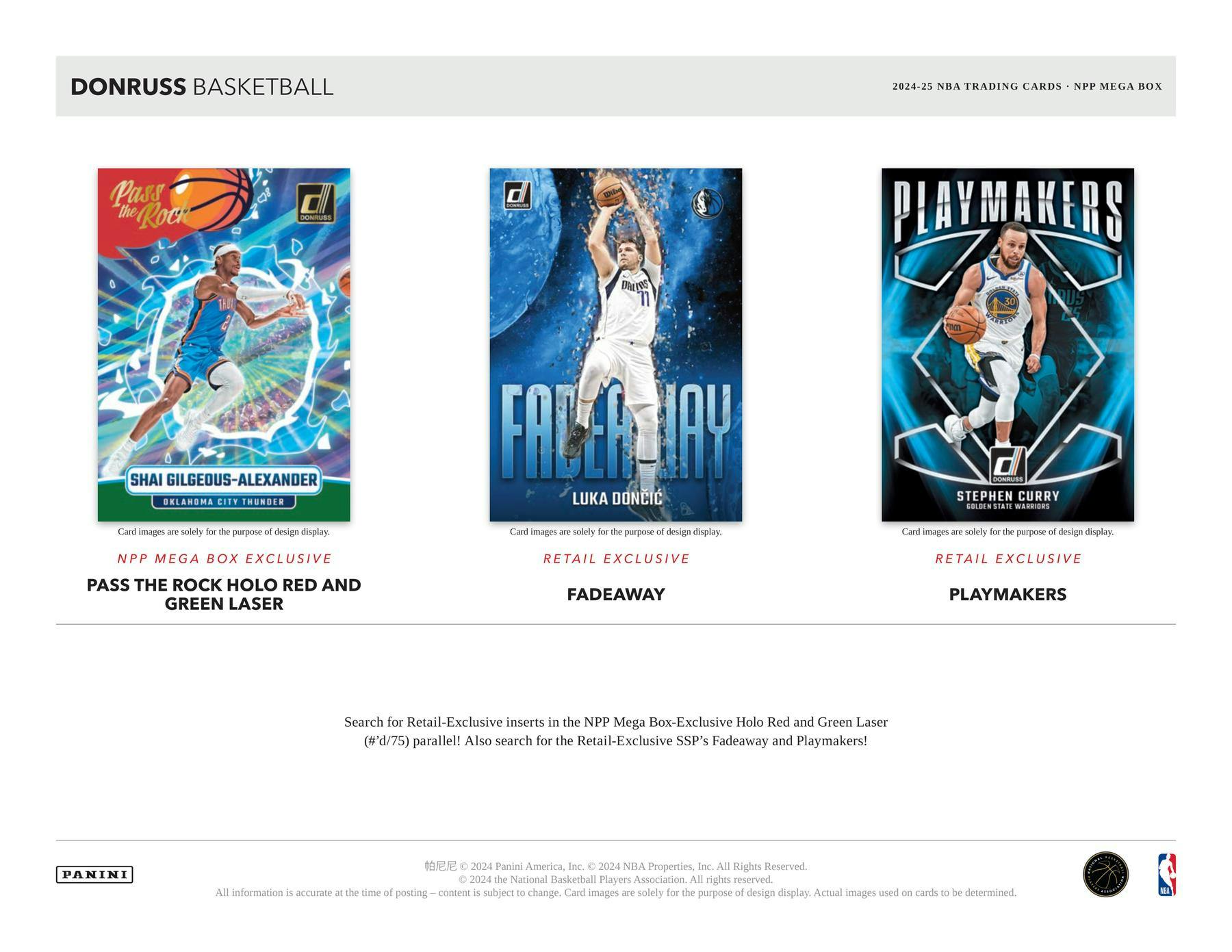 2024/25 Panini Donruss Basketball Mega Box (20 Inserts/Parallels) Blue Cracked Ice - NBA Mega Box