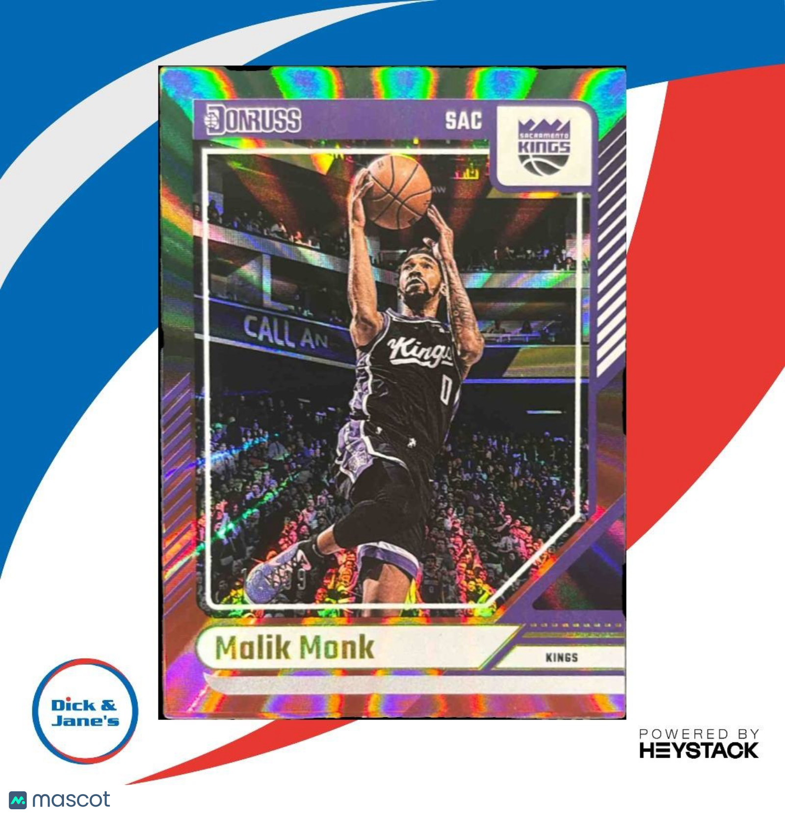 2024-25 Panini Donruss Malik Monk Holo Purple Laser /99 #126 Sacramento Kings - Sports Cards