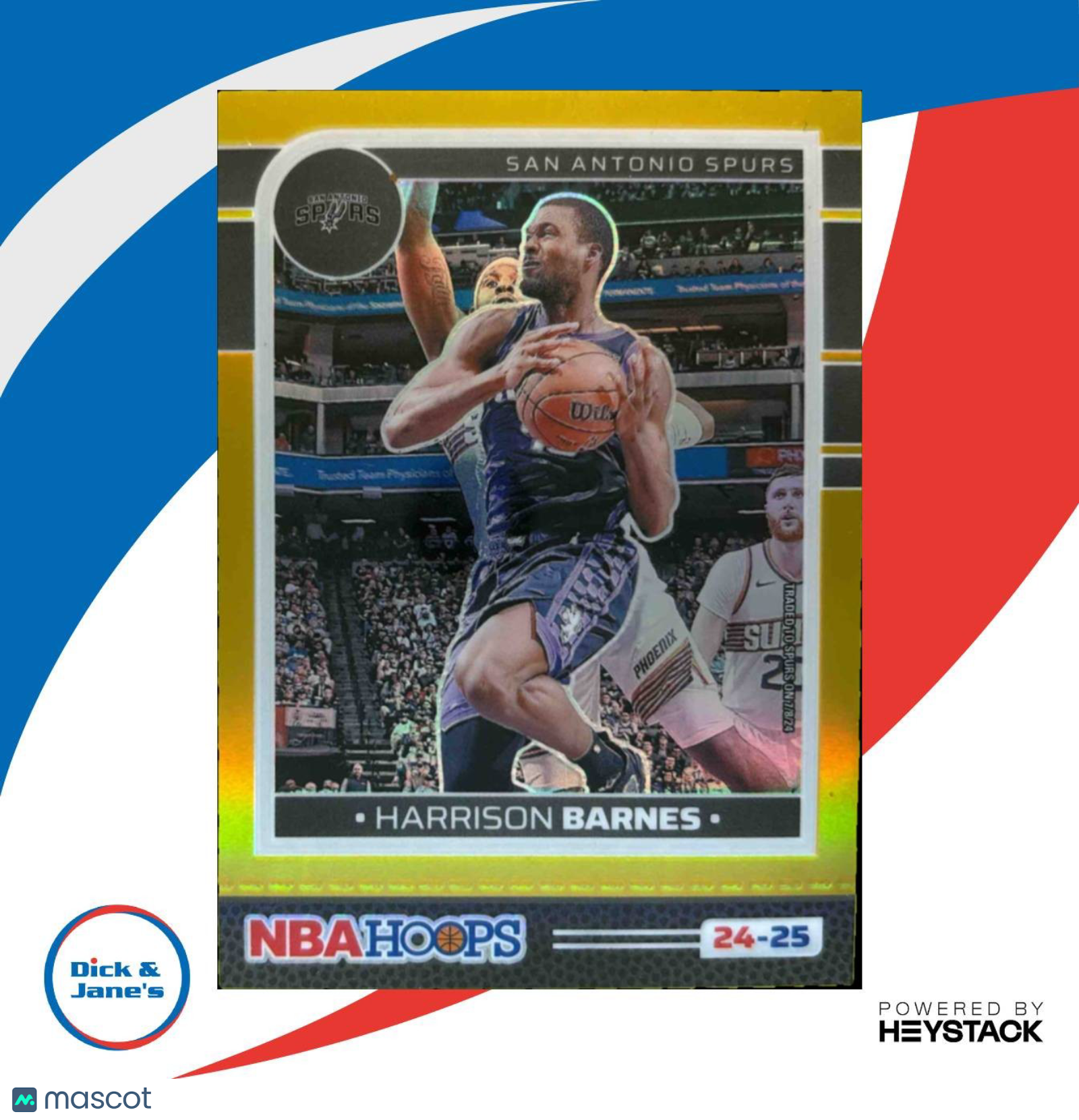 2024-25 Panini Hoops Harrison Barnes Gold Prizm Premium 3/10 San Antonio Spurs - Sports Cards