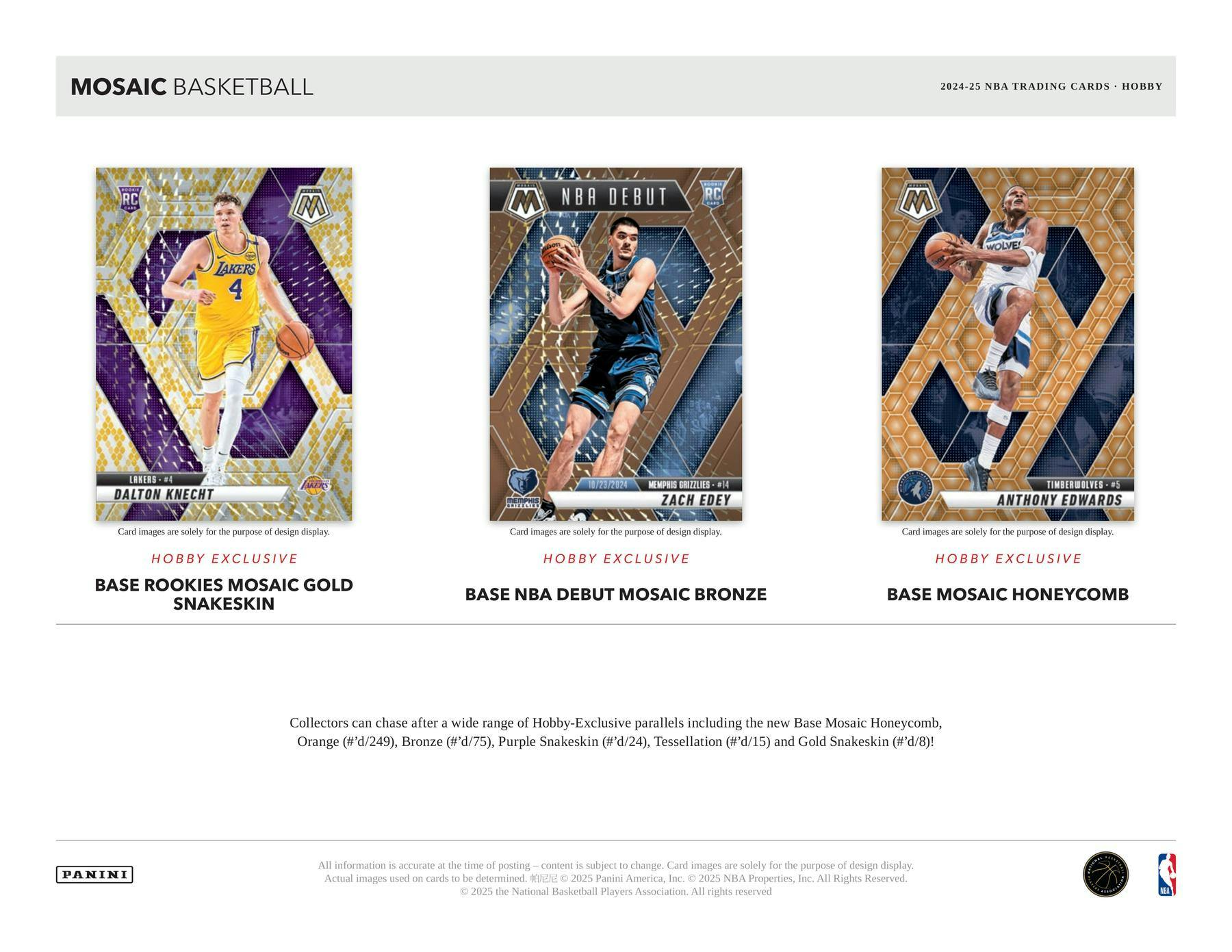 2024/25 Panini Mosaic Basketball Hobby Box (2 Autos) - NBA Hobby Box