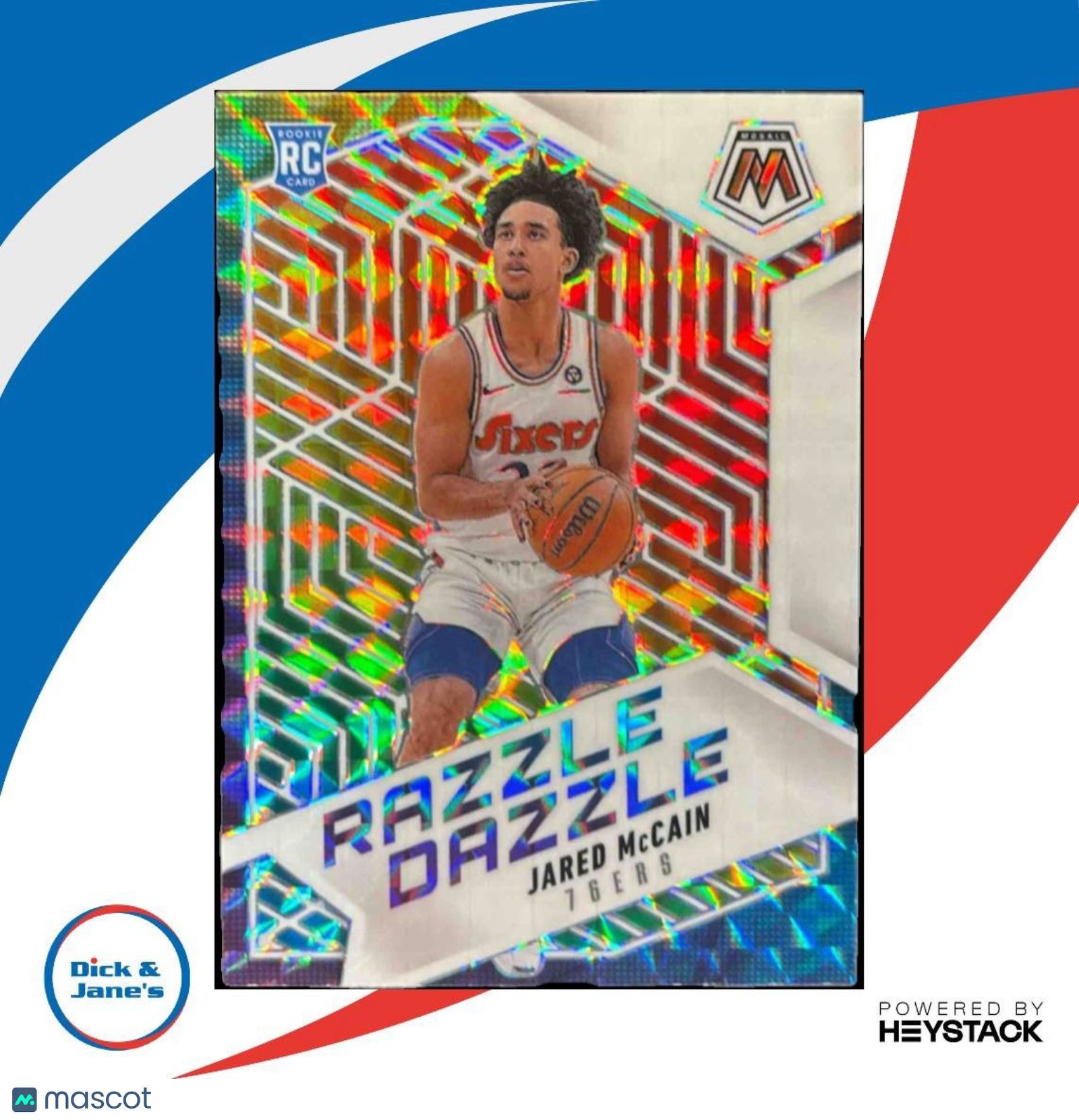 2024-25 Panini Mosaic Jared McCain Razzle Dazzle #15 RC Philadelphia 76ers - Sports Cards