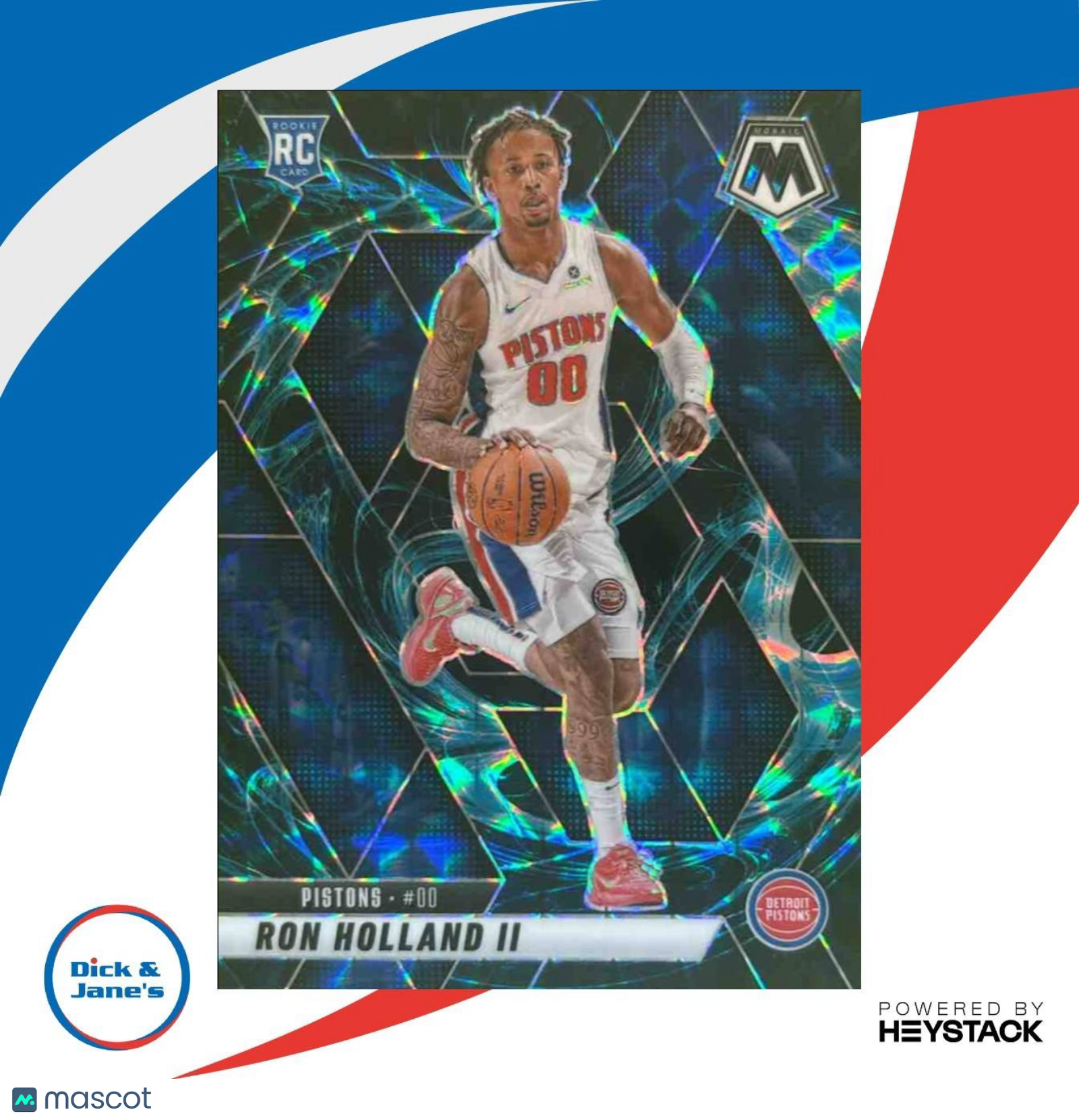 2024-25 Panini Mosaic Ron Holland II Genesis #219 RC Detroit Pistons - Sports Cards