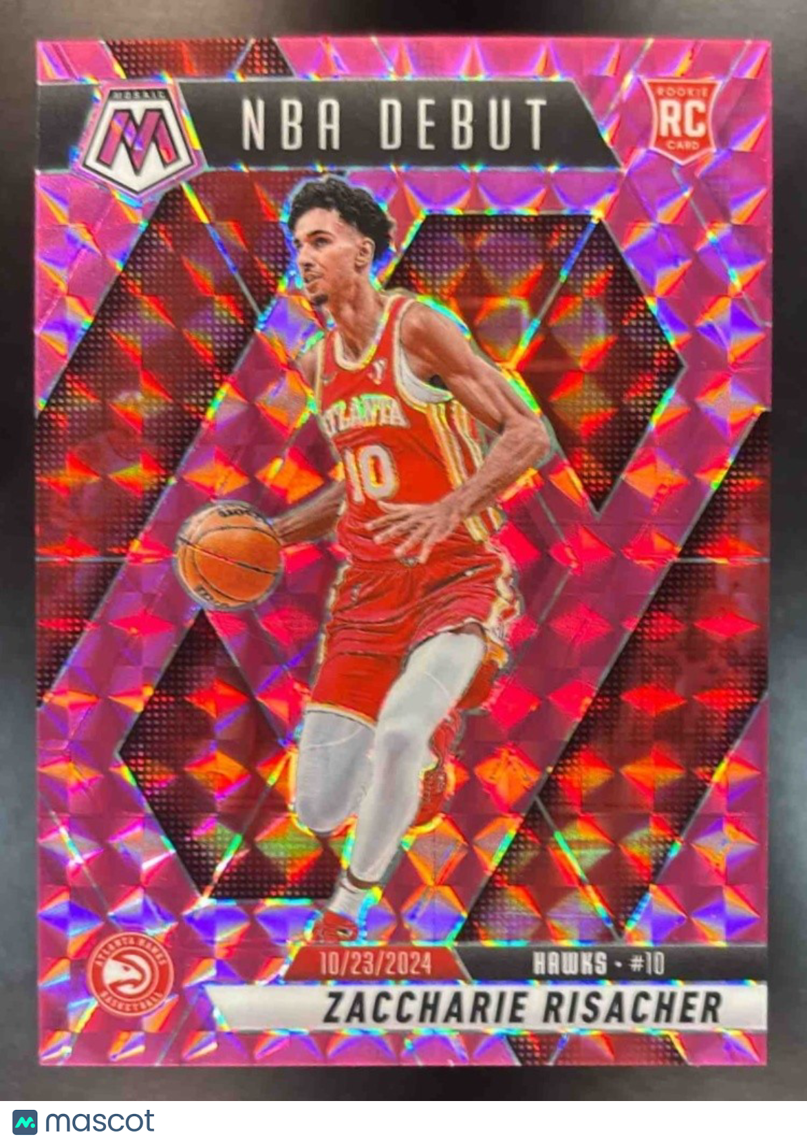 2024-25 Panini Mosaic Zaccharie Risacher Pink Mosaic /175 #269 Atlanta Hawks - Sports Cards