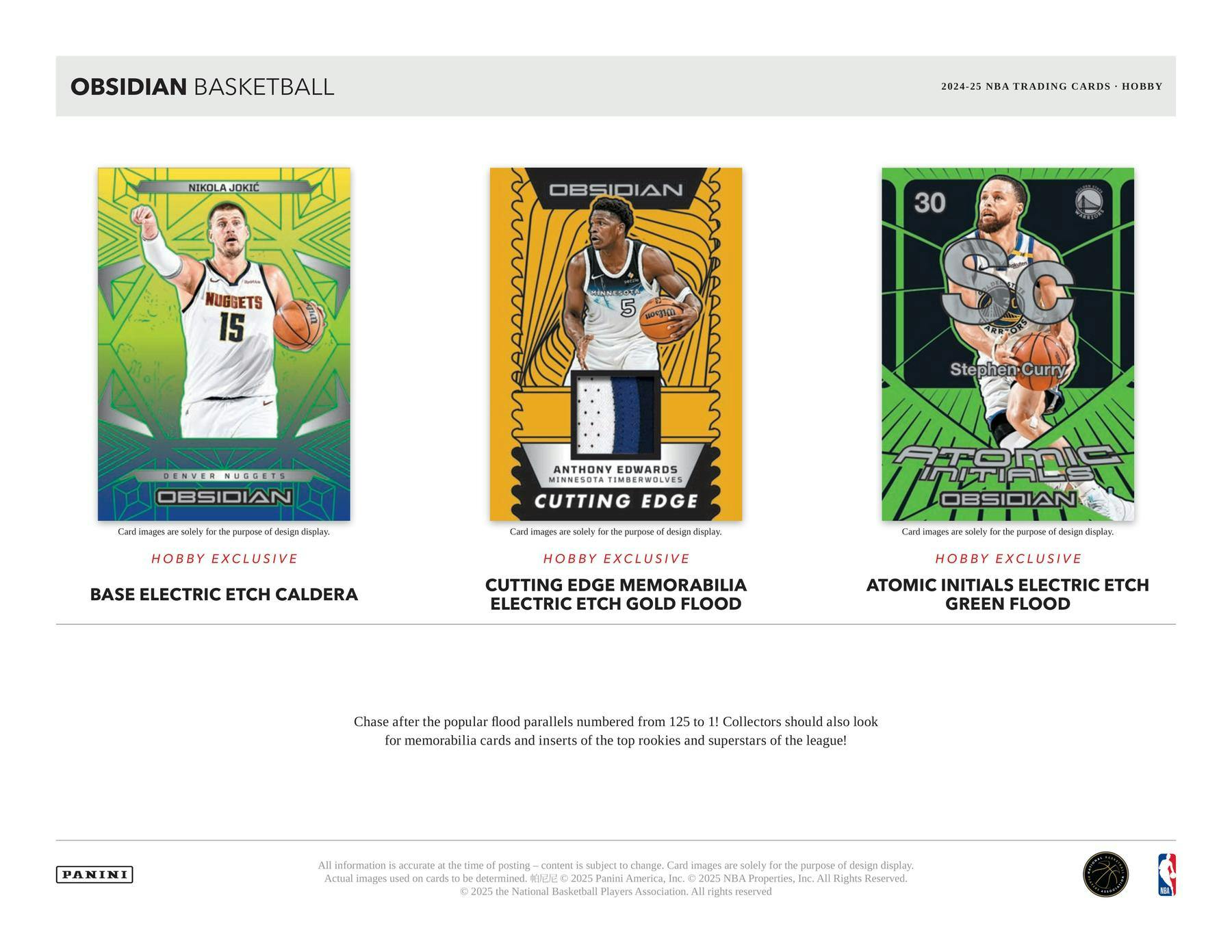 2024/25 Panini Obsidian Basketball Hobby Box (2 Auto and 1 Mem) - NBA Hobby Box