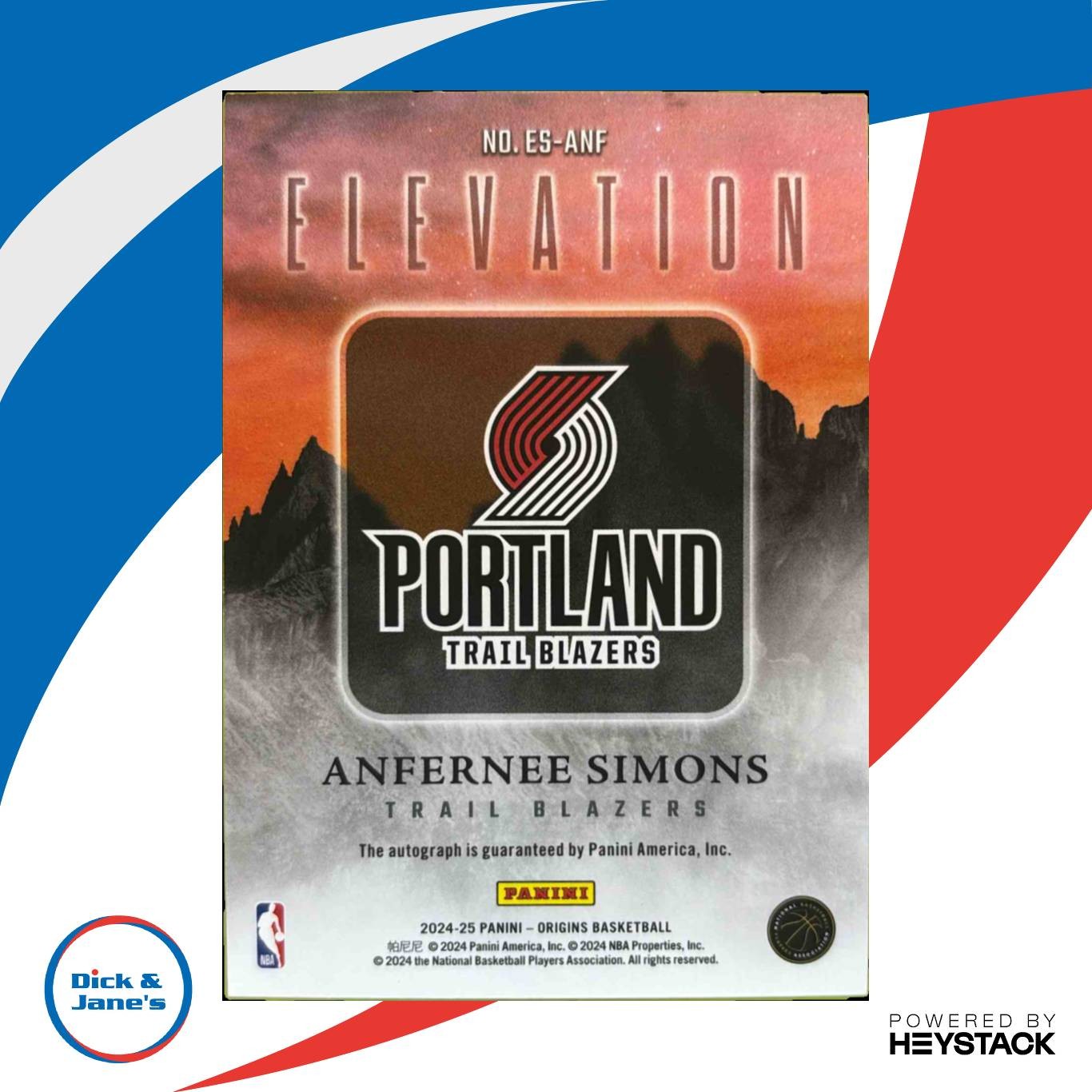 2024 25 Panini Origins Anfernee Simons Elevation Signatures Pink 8/25 Auto Sports Cards