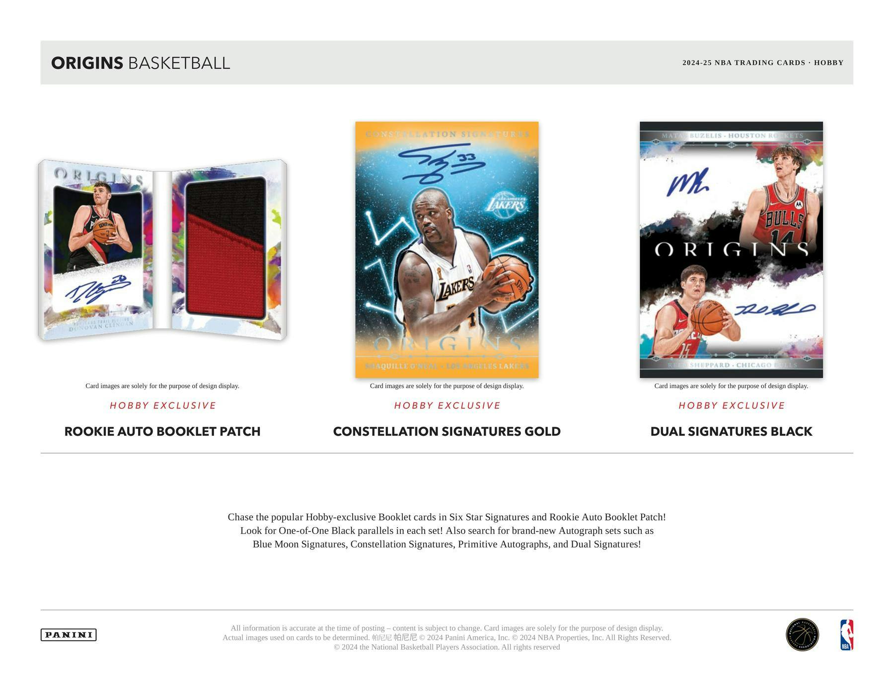 2024/25 Panini Origins Basketball Hobby (2 Autos or Mem) - NBA Hobby Box