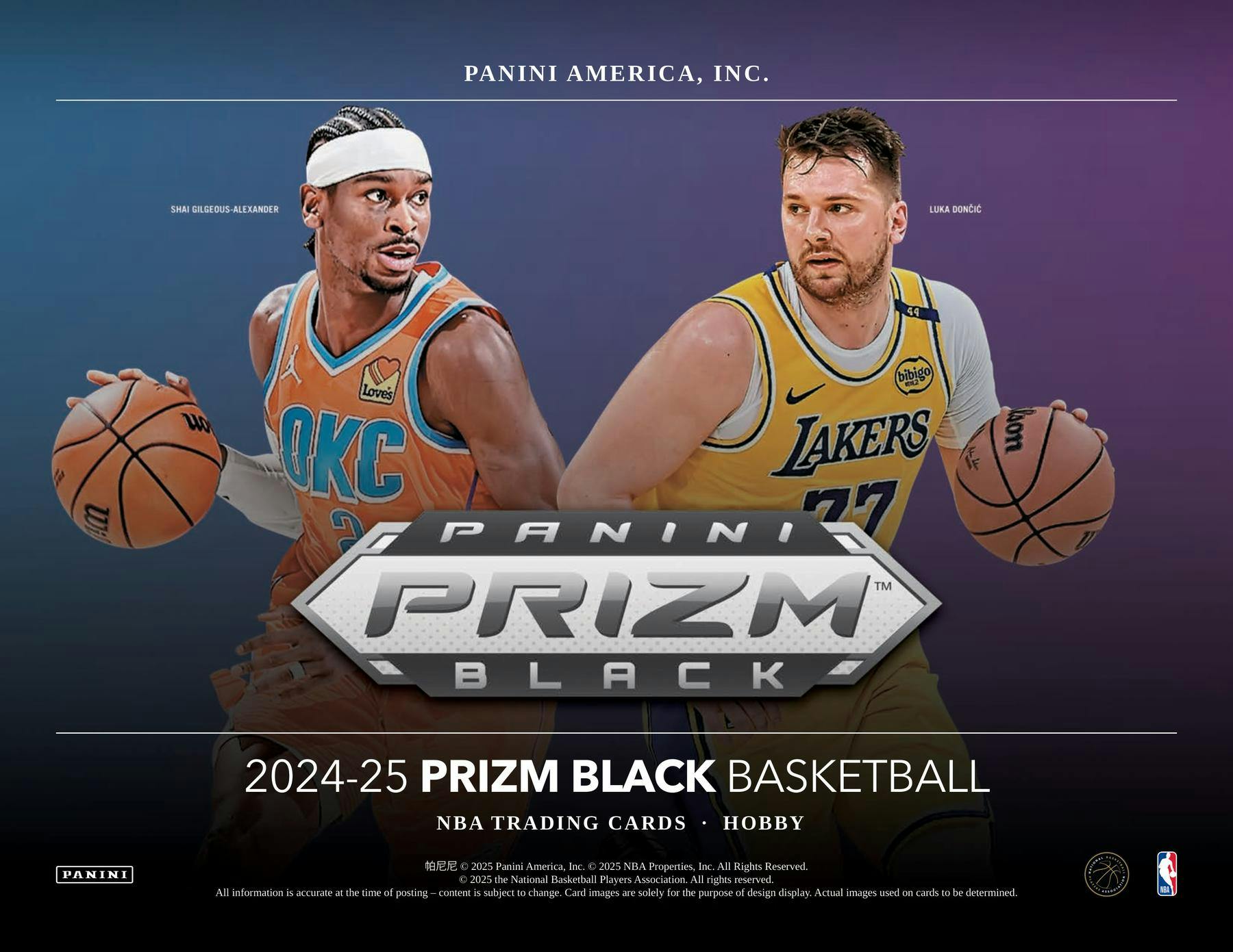 2024/25 Panini Prizm Black Basketball Hobby Box (5 Autos) - NBA Hobby Box