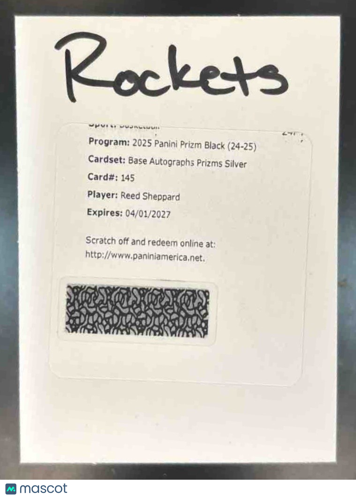 2024-25 Panini Prizm Black Reed Sheppard Auto Silver Prizms #145 RC REDEMPTION - Sports Cards